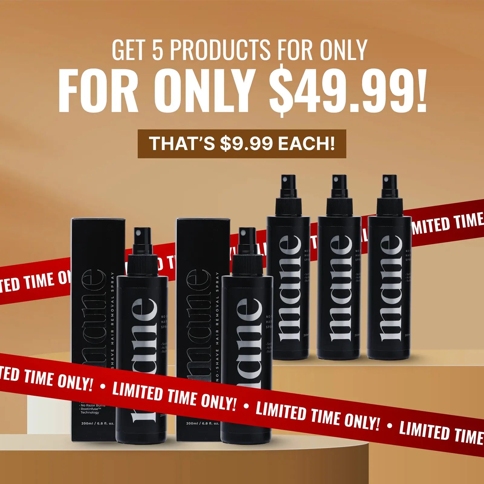 No-Shave Hair Removal Spray - 5X Value Pack