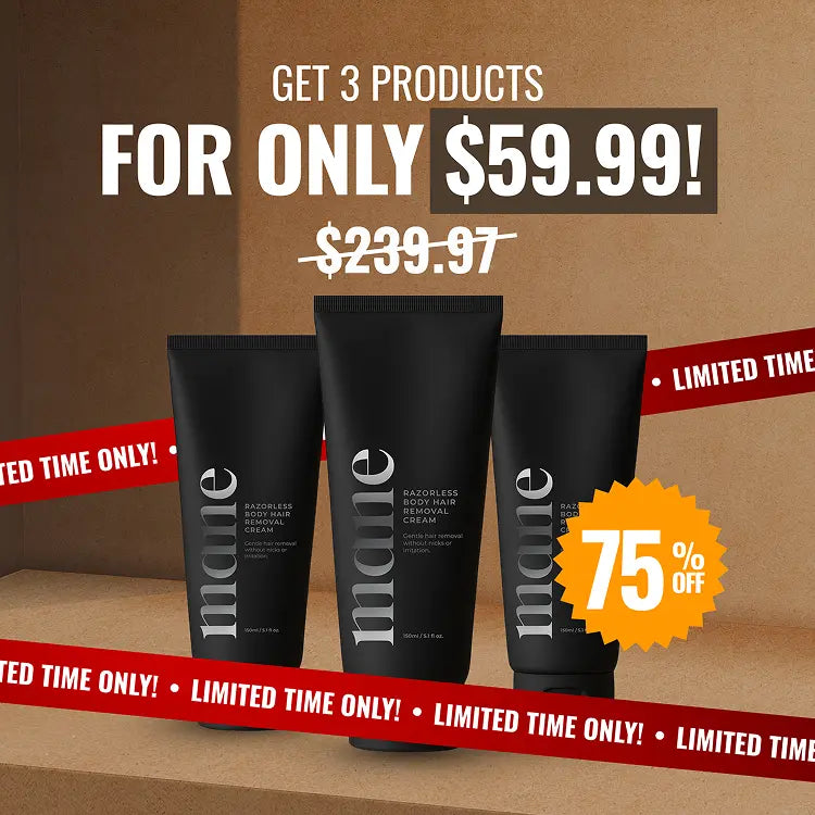 Razorless Body Hair Removal Cream - 3X Value Pack