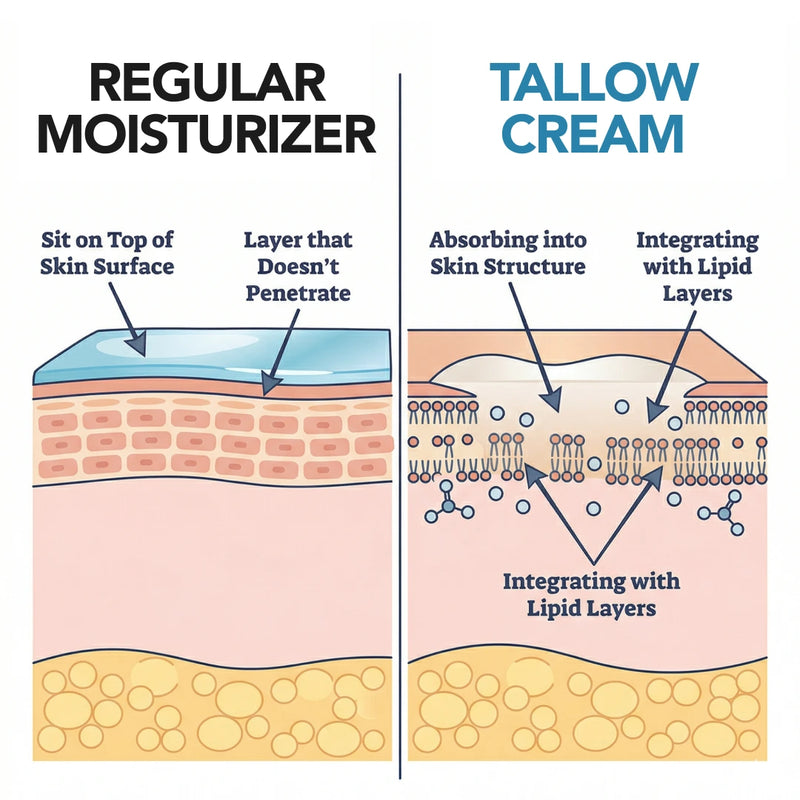 1. Tallow Matches Your Skin's Biology (Regular Moisturizers Don't)